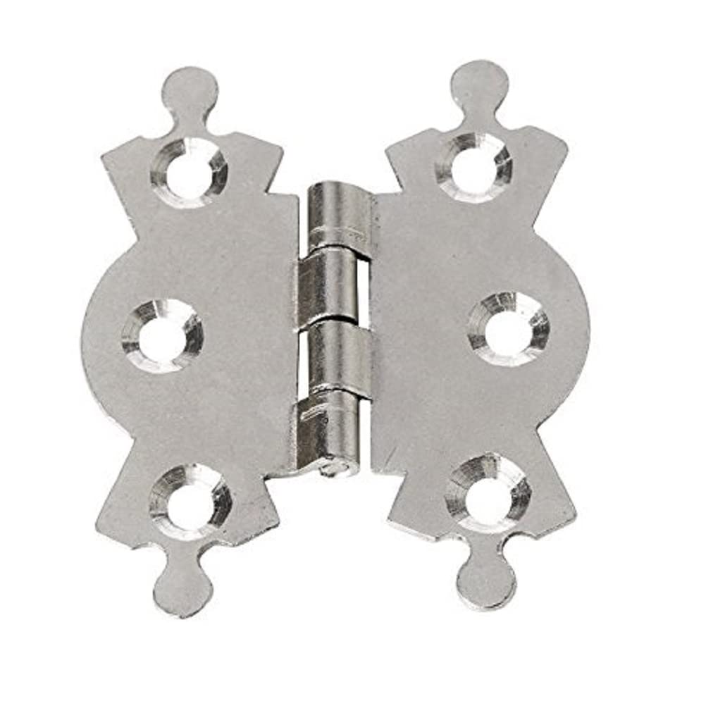 Merriway BH02996 (2 Pcs) Butterfly Fancy Jewellery Box Hinges, Bright Zinc Plated 50mm (2 inch) - Pack of 2 Pieces