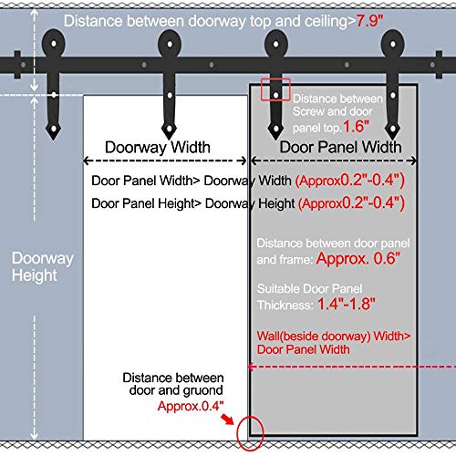 Yaheetech 12Ft Heavy Duty Sturdy Sliding Barn Door Hardware Kit Double