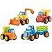 Set Of Four Colorful Construction Trucks For Toddlers, Fun Motion Learning Toy For Your Baby's Education And Early Sensory Development