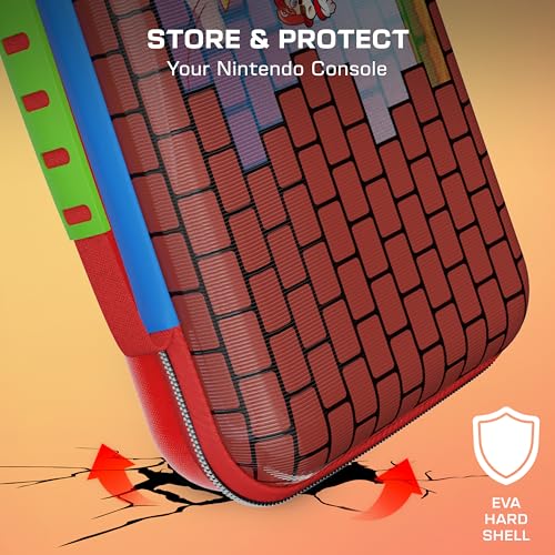 Turtle Beach PlayTrek Etui Mario Bricks Offiziell von Nintendo lizenzierte Reiseetui zum Schutz deiner Nintendo Switch 2 3