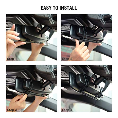 Jeemak Backup Camera 4.3” Touch Screen Mirror Dash Cam 1080P Rearview Front and Rear Dual Lens Dashboard Recorder with Waterproof Reversing Camera