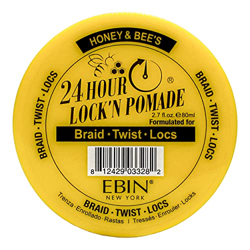 EBIN NEW YORK LOCK'N POMADE Braid Formula, Honey & Bee’s, 2.7 Oz Great for Braiding, Twisting