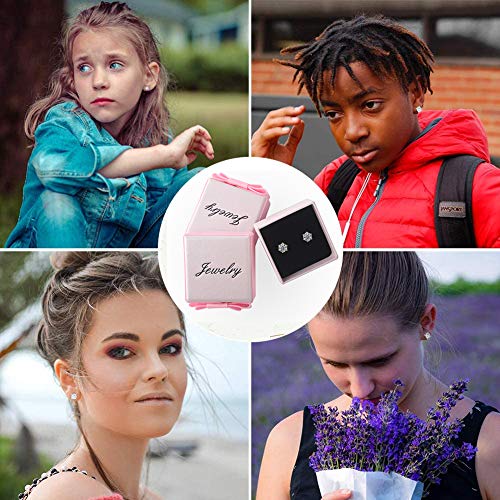 DOMEI Sterling Silver Stud Earrings Cubic Zirconia, Hypoallergenic Diamond Stud Earrings, Cubic Zirconia Earrings Studs for Women(Gold)