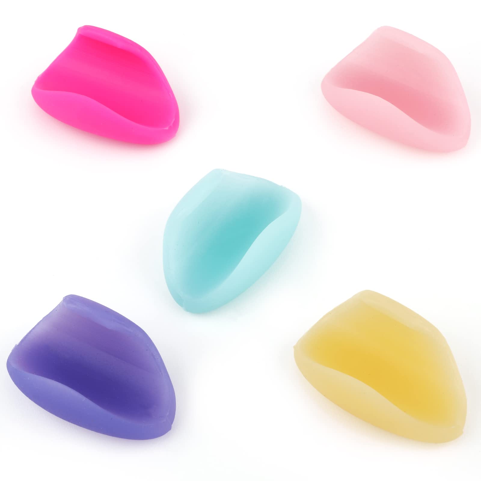 5pcs Flute Thumb Rest Cushion, Colorful Silicone Flute Finger Rest Comfortable Soft Flute Thumb Rest Set Flute Finger Cushion in 5 Colors