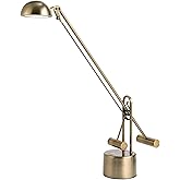 Lite Source Halotech Adjustable Antique Brass Metal LED Modern Desk Lamp