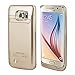 Samsung Galaxy S6 Edge Battery Case, NOVPEAK 4200mAh Portable Rechargeable Slim External Battery Backup Charger Case Power Bank Case Built-in Kickstand for Samsung Galaxy S6 edge G9250 (Gold)