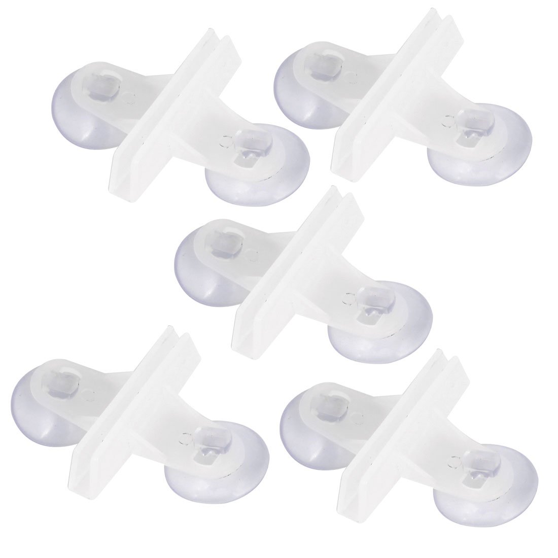 Sourcingmap Plastic Fish Tank Glass Suction Cup Divider Sheet Holder 5Pcs White