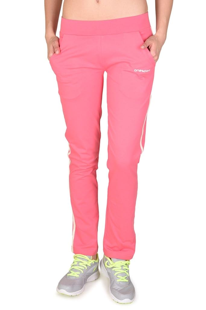 onesport women's cotton spandex jersey pink trackpants(onsp27pk-p)