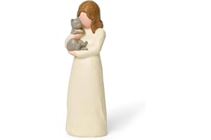 Cuayaes Cat Memorial Gifts for Cat Lovers, Resin Grey Cat Figurine Pet Memorial Pet Loss Sympathy Gifts for Grieving Friends,