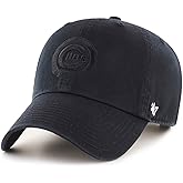 47 Brand MLB Black Black Primary Logo Clean Up Adjustable Baseball Cap Hat, Adult One Size Fits All