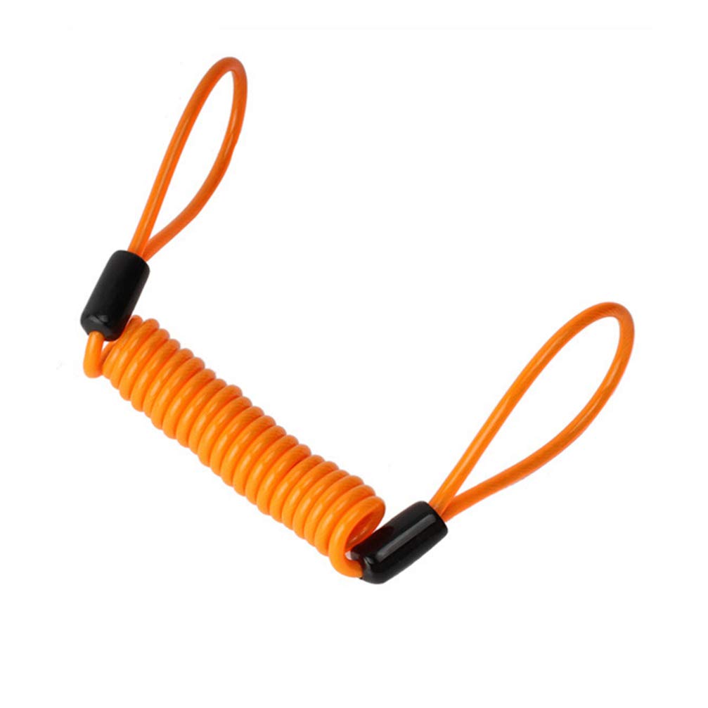Uonlytech Bike Accessories 1. 2M Motorbike Cable Lock Reminder Cable Disc Lock Cable Cable Lock Wire Spring Reminder Rope for Bike, Orange Cycling Accessories