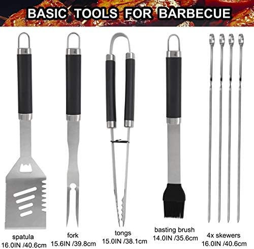 grilljoy Ensemble Barbecue, 25pcs Barbecue Accessoire avec résistant à la Chaleur dans Le Cas, Premium complète kit Barbecue en Plein air ustensiles pour Barbecue Ensemble pour Homme - Mes Grillades grilljoy Ensemble Barbecue, 25pcs Barbecue Accessoire avec résistant à la Chaleur dans Le Cas, Premium complète kit Barbecue en Plein air ustensiles pour Barbecue Ensemble pour Homme