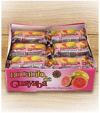 Guava Bites (Bocaditos de Guayaba) made in Puerto Rico with real guava! - 1.85 oz bars (12 Bars per Box)