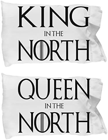 King in the North Pillowcase Set Game of Thrones - Queen in the North - Standard Size Cover White Standard Size 20" x 30" - Perfect Novelty Gift Idea for Family Friends - Super Soft Premium Microfiber