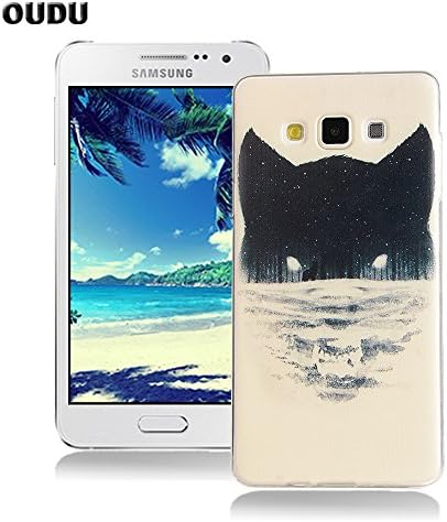 OuDu Silicone Case for Samsung Galaxy A3 Soft TPU Rubber Cover Flexible Slim Case Smooth Lightweight Skin Ultra Thin Shell Creative Design Cover - Wolf