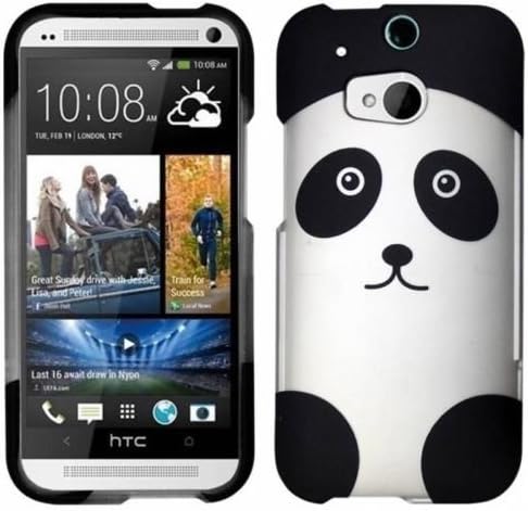 CUTE PANDA DESIGN HARD PLASTIC MATTE PHONE CASE FOR HTC ONE M8 (2014) + Screen Protector & Car Charger [In Casesity Retail Packaging]