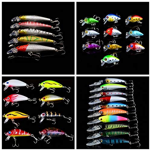 L-MEIQUN, 67pcs Angelköder Set Mixed 10 Varisized Modelle Fischköder Artificial Qualität Poressional Bass Wobbler… – Bild 3