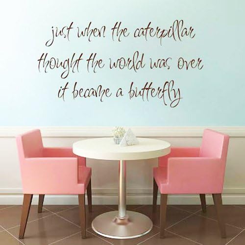 Homefulcomely PVC Wall Stickers English CATERPILLAR butterfly children's room wall stickers home decor self-adhesiveWallpaper30.5cm x 61cm