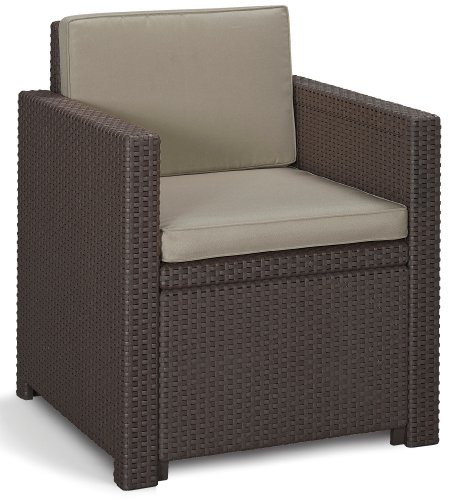 Allibert 188813 Lounge Set Victoria Balcony Set, Rattanoptik, Kunststoff, braun – Bild 3