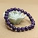 Natural Faceted African Amethyst Handmade Gemstone 8mm Round Beads Elastic Bracelet 7