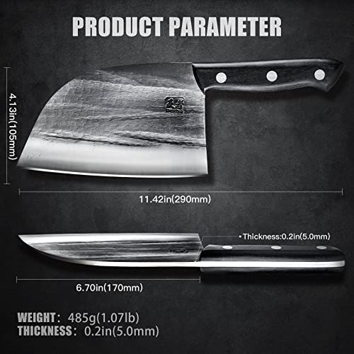 ENOKING Serbian Chef Knife 6.7 Inch Meat Cleaver Chef Butcher
