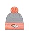 New Era NFL Denver Broncos Women's Snow Crown Redux Knit Beanie, One Size, Gray