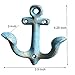 KiaoTime (Blue) Vintage Rustic Cast Iron Nautical Anchor Design Wall Hooks Coat Hooks Rack, Decorative Wall Mounted Antique Shabby Chic Metal Home Bathroom Towel Coat Hooks Hanger