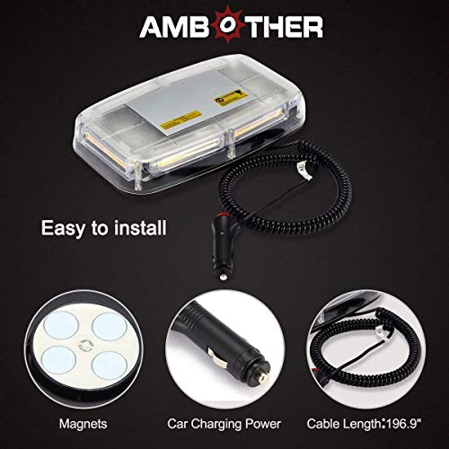 AMBOTHER Amber Emergency Strobe Lights Bar 17 Modes
