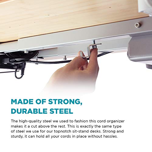 StandDesk Desk Cable Management Tray, Cord Organizer, and Cable Concealer with 12 Adjustable