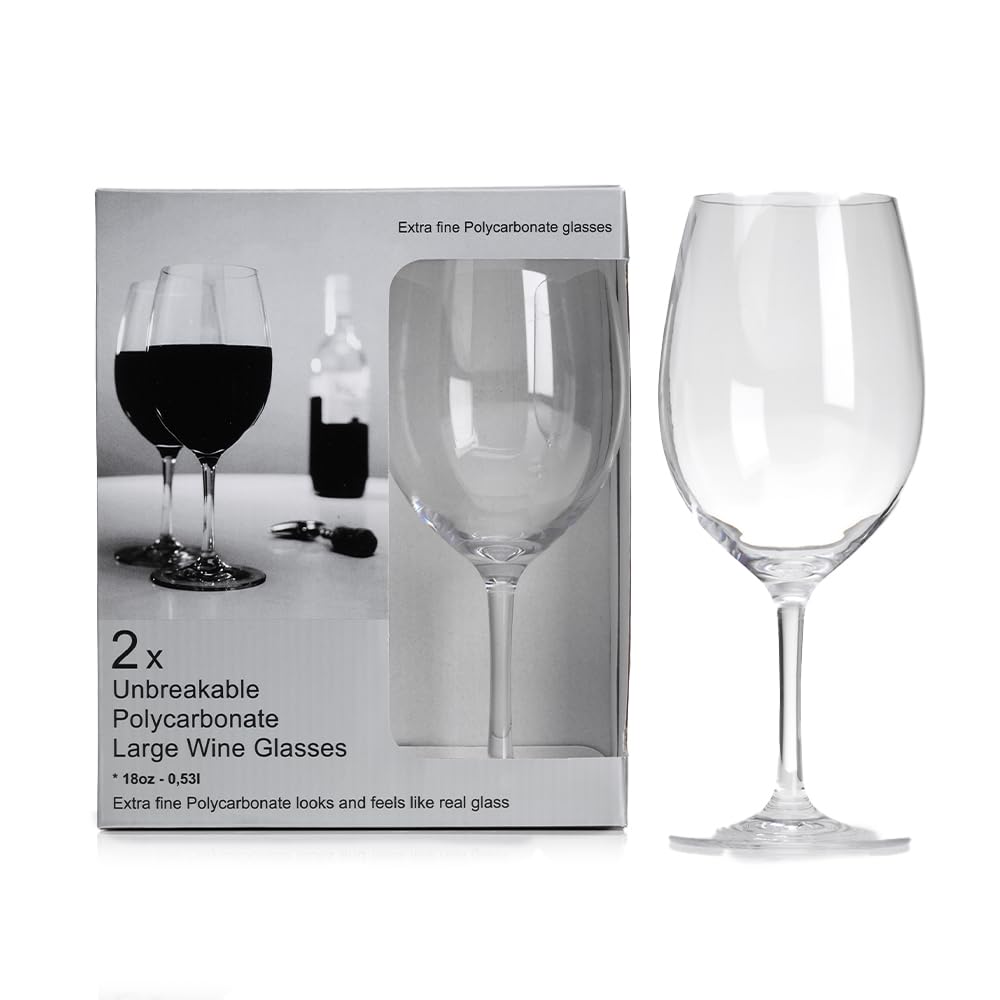 Flamefield Large Wine Goblet – 610ml of Sophisticated Elegance, Break-Resistant, Ideal for Grand Celebrations and Quiet Evenings, Dishwasher-Safe, Perfect for Versatile Indoor and Outdoor Enjoyment