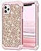 Hekodonk Compatible iPhone 11 Pro Max Case 3D Luxury Sparkle Glitter Shiny Heavy Duty Hybrid Sturdy Armor Defender High Impact Shockproof Protective Cover for Apple iPhone 11 Pro Max Bling Rose Gold