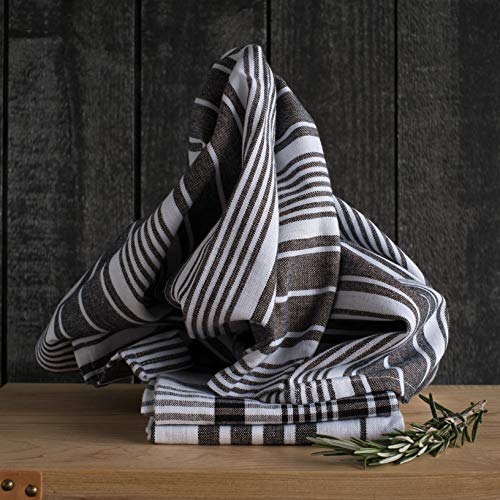 Now Designs Jumbo Pure Kitchen Towel Set of 3, Black - Thumbnail 7