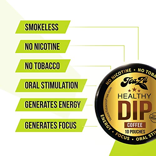 TeaZA Herbal Dip Coffee Pouches Nicotine Free, Tobacco Free Made