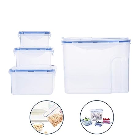 Recipiente rectangular de plástico con tapa hermética, sin ...