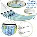 Quilted Fabric Hammock with Pillow, Spreader Bar Portable Outdoor Camping Hammock for Patio Yard Heavy Duty（450lbs Capacity