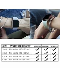 YANCH   Correa de repuesto para Apple Watch de 1.496 in, 1.654 in, 1.575 in, 1.732 in, silicona suave, compatible con iWatch Series 4 3 2 1, Nike+,Sport, Edition,S M M L