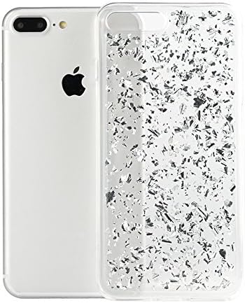iPhone 7 Plus Case TycoonYu Luxury Soft Bling Glitter Faceplate Sparkle Platinum Leaf TPU Protective Fashion Design Bumper Cover for iPhone 7 Plus (Silver)