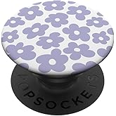 Aesthetic Lilac Light Purple Flowers Retro Daisy PopSockets Adhesive PopGrip