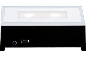 EUSTUMA LED Light Base Rectangle Display Stand In A Variety of Colors,Lighted Up Stand Color Changing Small LED for 3D Glass Crystal Art,Holiday Party Decoration. (Black)