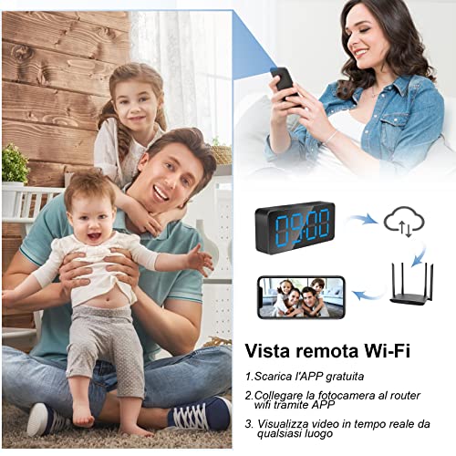 LXMIMI WiFi Spy Camera, 2.4G/5Ghz WiFi Hidden Camera Clock | HD 1080P Mini Wifi Spy Camera with Motion Detection and Night Vision, Support Remote View