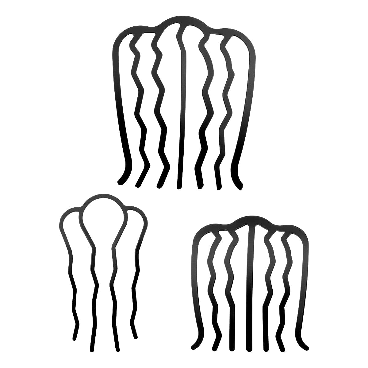 Jagowa 6PCS Hair Fork Pins U Shape French Hair Twist Comb Hair Clips Hair Accessories Women Girls Black