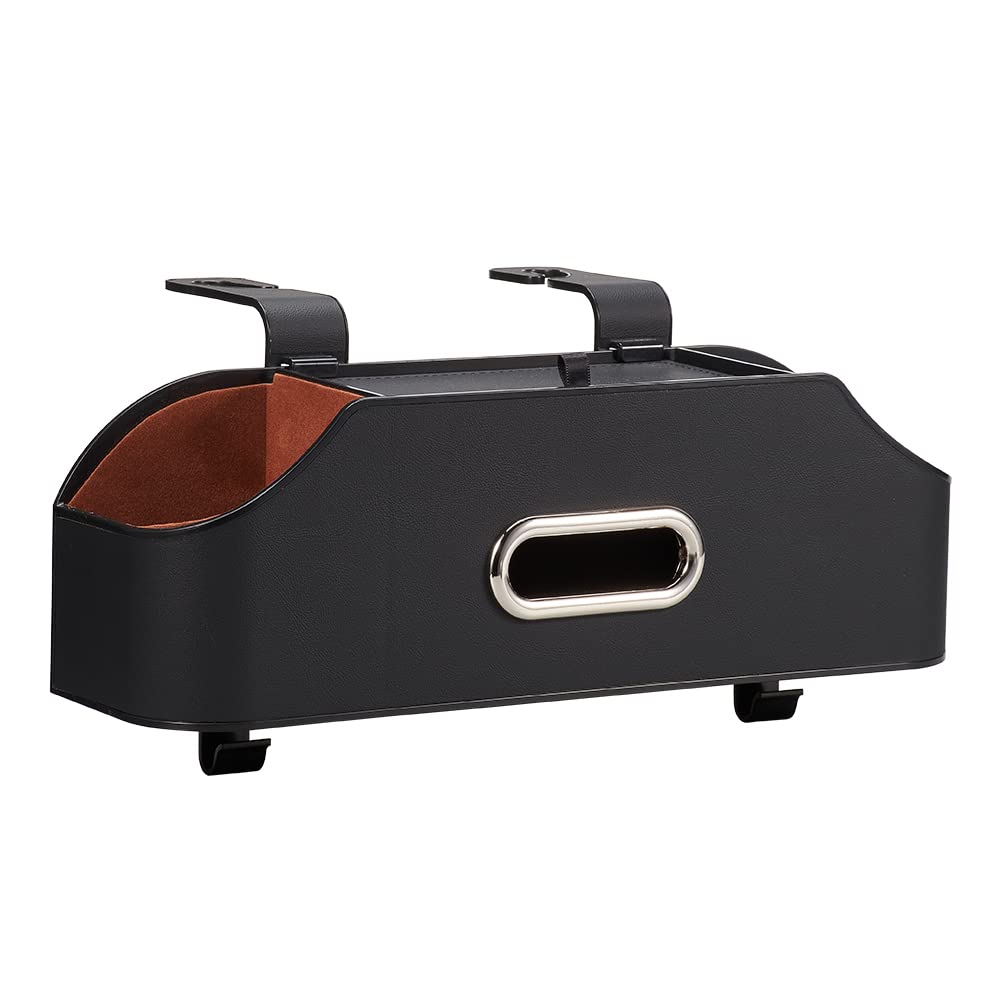 JSCARLIFE Car Headrest Backseat Organizer with Cup Drink Holder,Backseat Storage Box and Cell Phone Holders Car Headrest Rear Seat Multifunctional Storage Box for Kids, Travel, And Road Trips (Black)