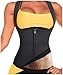 Rolewpy Women Sweat Neoprene Waist Trainer Hot Slimming Sauna Vest Tummy Control Body Shaper for Weight Loss (Black Workout Suit, L(US 14))