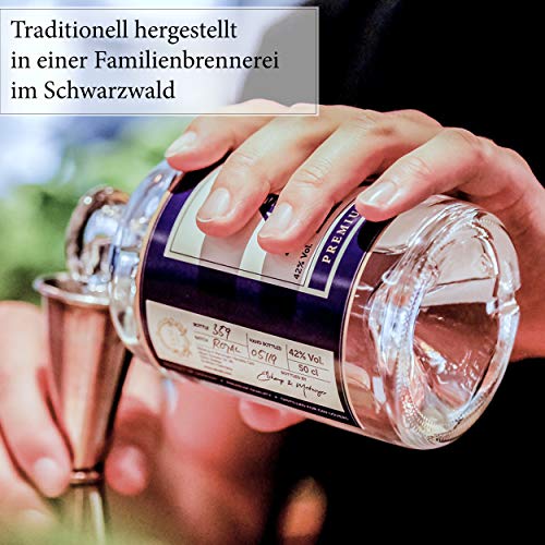 Gin 42 Premium Dry Gin 0,5l 42% Vol. - Handgefertigter Deutscher Gin Mit Hochwertigen Regionalen Gewürzen - Perfekt Im Set Mit Thomas Henry Tonic & Eis Im Cocktail Glas – Bild 2