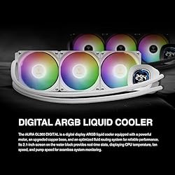 GAMDIAS Aura GL360 Digital WH AIO PC CPU Liquid
