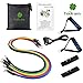 Todram 11pc Resistance Band Set - 5 Stackable Exercise Loop Bands Training Tube Set For Fitness Resistance Weights Exercise Gyms Workout Yoga with Door Anchor, Handles,Legs Ankle Straps, Carrying Case