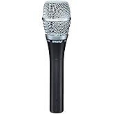 Shure SM86 Cardioid Condenser Vocal Microphone for Professional Use in Live Performance with Built-in 3-Point Shock Mount, 2-Stage Pop Filter to Reduce Wind/Breath Noise, No Cable Included (SM86-LC)