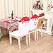 Homecube Dining Chair Slip Covers - 3 PCS Christmas Snowman Santa Claus and Santa Deer Chair Back Covers for Dining Room Home Holiday Party Family Composition