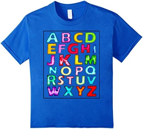 unisex-child Bright Alphabet ABC Kids Educational T-shirt 6 Royal Blue
