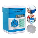 Eflar Code Electronic Money Bank,Mini ATM Coin Saving Banks,Coin Saving Boxes,Toys Gifts Birthday Gifts ATM Bank for Kids - Blue